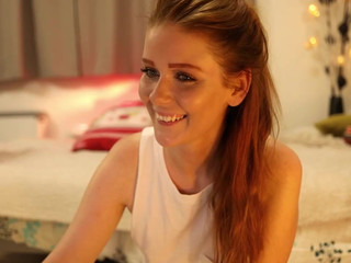 little mystery in stockings teased pussy lying on her back