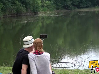 The guy invited a pretty girl to go fishing, without catching anything, they retired to the room and began to fuck violently
