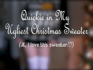 Beautiful Christmas, home sex, young couple of Russian students in a cozy hostel