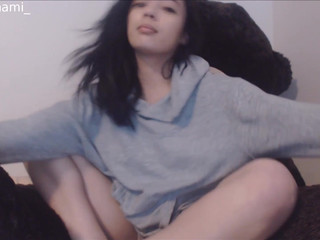 Nami Hot babe masturbates shaved cunt