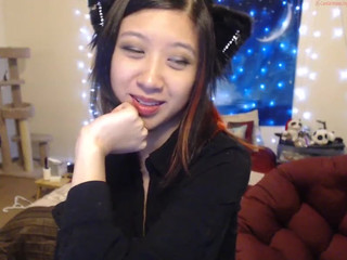 cosmicneko beauty caresses her tits and pussy