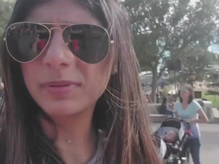 Mia Khalifa pretty bitch strips down to her panties