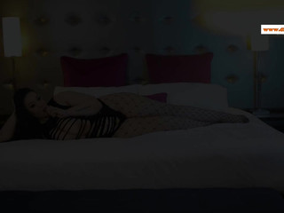 Anastasia Lux slut in uniform dancing in dim lighting