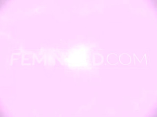 Feminized hot mare jerking pussy with phallus