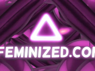 Feminized top model caresses shaved pussy