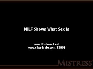 Mistress T ardent bitch caresses pussy in panties