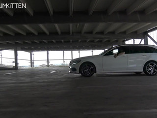 Lara-Cumkitten slut babe caresses huge tits