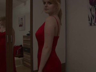 SweetMichelle mature slut pulls pussy while lying in a chair