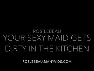 Rosie Bella aka Vic Alouqua ardent young lady caresses big tits at work