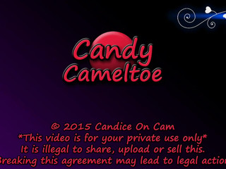 Candy Cameltoe cute bitch bares shaved holes