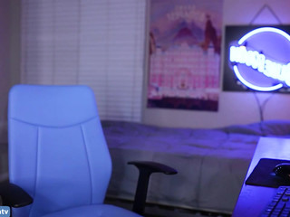 MiaRand caresses his tits