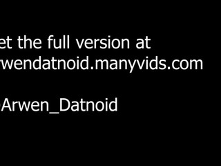 Arwen Datnoid imposing chick sucks dildo and jumps on the phallus