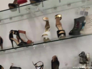 Shoe spicy bitch exposes her charms