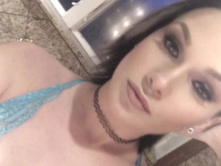 lilyskye sneaky bathroom play with a big cock