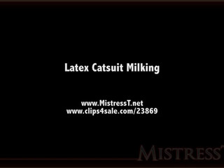 clips4sale Mistress T - latex catsuit milking 720p