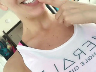 Cherie DeVille   shy chick caresses big tits