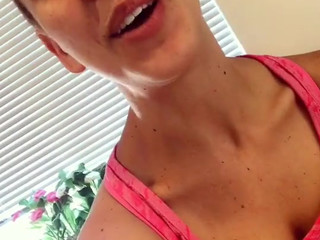 Cherie DeVille   busty brunette caresses shaved vagina