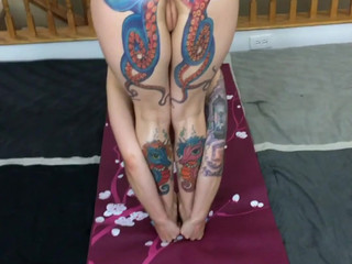 Daizha Morgann  young lady in stockings fucks pussy