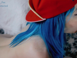 Arabella Fae  awesome brown girl in white stockings tickles her cap delicately