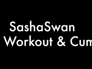 sashaswan  pretty chick fucks pussy with black dildo