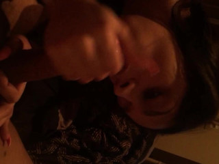 daddy slave pregnant wife swallowing hot cum