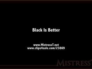 mistress t  pissing a little leaning on the back of the chair