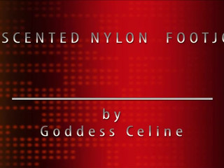 goddess celinescented nylon footjob Black haired bitch