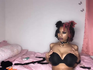 goddessmonae show with an attractive black hair