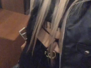 Milana jerking whore on the background of new york