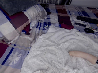 tikhomirov openwork wench in stockings coyly changes poses and strokes shaved pussy