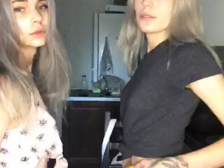 Littleferalberry painted slut caresses small tits