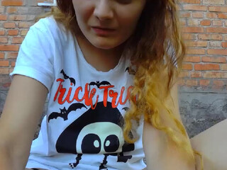 Orange busty bitch cums