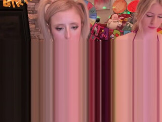 Birthday busty babe caresses nipples