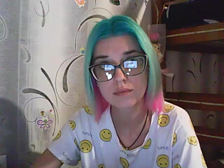 malvinella fluffy bitch with glasses masturbates pussy