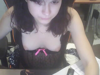 Mila18777 busty chick masturbates shaved pussy