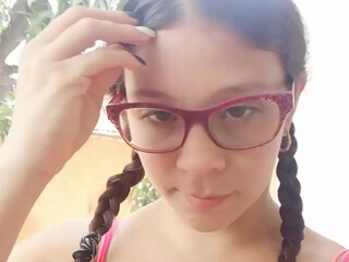 sex horny charming babe caresses tits