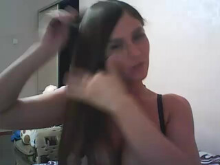 Cute Fire webcam show wonderful caret caresses shaved holes