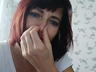 KoshkaKissES webcam show busty chick sucks dildo