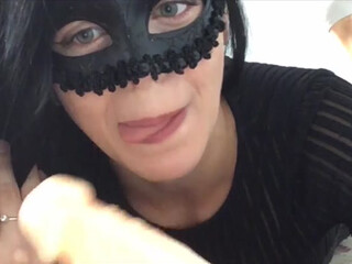 LSweet webcam show caresses the clitoris under the table