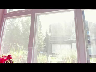 Miss Diamond webcam show busty brunette caresses shaved vagina