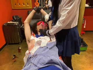 mistresshinako onlyfans busty chick caresses shaved foil