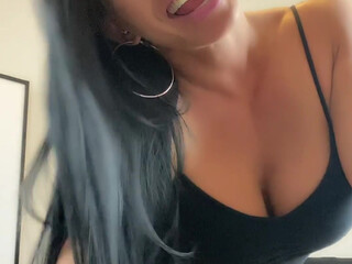 queenkarma69 gorgeous babe fucks her shaved pussy