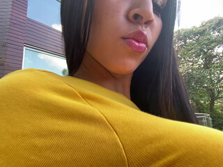 malyia thick slut caresses  tits