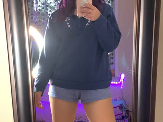 stonedmoon busty slut caresses shaved pussy