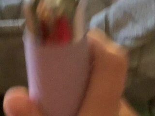 carlyann06 painted chick sucks dildo