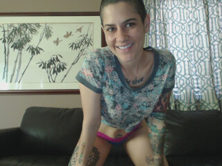 Erin cute lady gently massages pussy