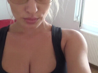 SophiEsticated busty chick caresses big nipples