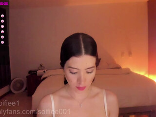 soifiee charming lady blissfully bares