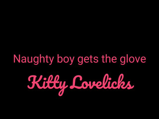 Kitty Lovelicks busty lady masturbates the front cap with a sex toy
