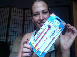 Eve Batelle delightful slut sucking sex toy